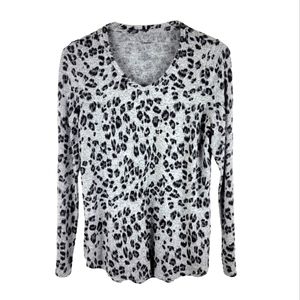 Sonoma Good for Life Soft Long Sleeve V Neck Leopard Print Sweater Top